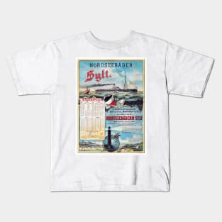 Vintage Travel Poster Nordseebäder Sylt Kids T-Shirt